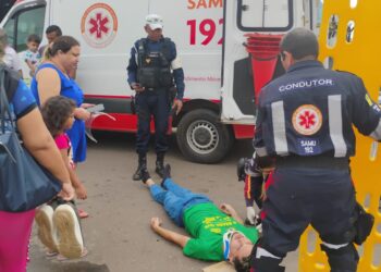 Motociclista fica gravemente ferido em acidente no centro de Porto Velho