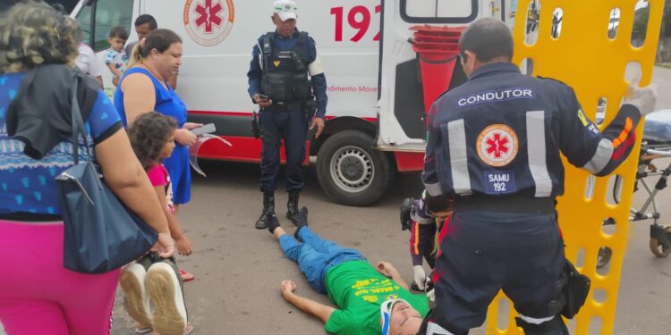 Motociclista fica gravemente ferido em acidente no centro de Porto Velho